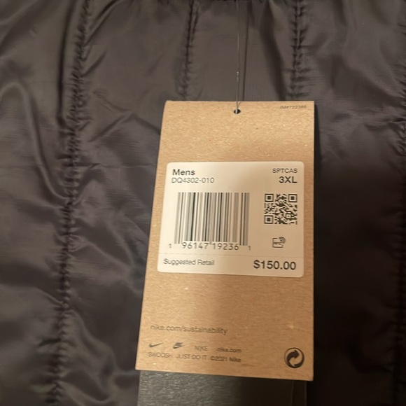 Nike Tech Pack Pullover Adult Large Black Solid Therma-Fit Puffer - Picture 6 of 6